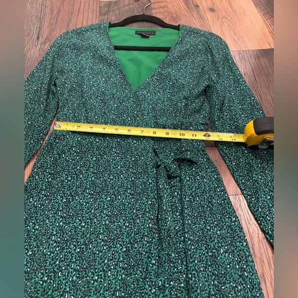 Sanctuary - Anthropology Stay The Night Long Sleeve Wrap Dress Emerald Leo Sz 2 - Picture 6 of 12
